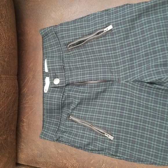 #T - Hollister Women Ultra High Rise Plaid Pants Blue Green Black Size S - Picture 3 of 8